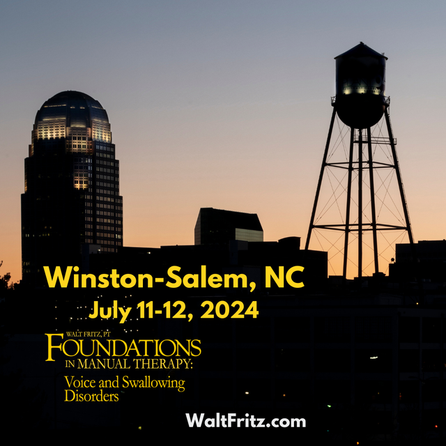 WinstonSalem, NC. July 1112, 2024. Foundations in Manual Therapy